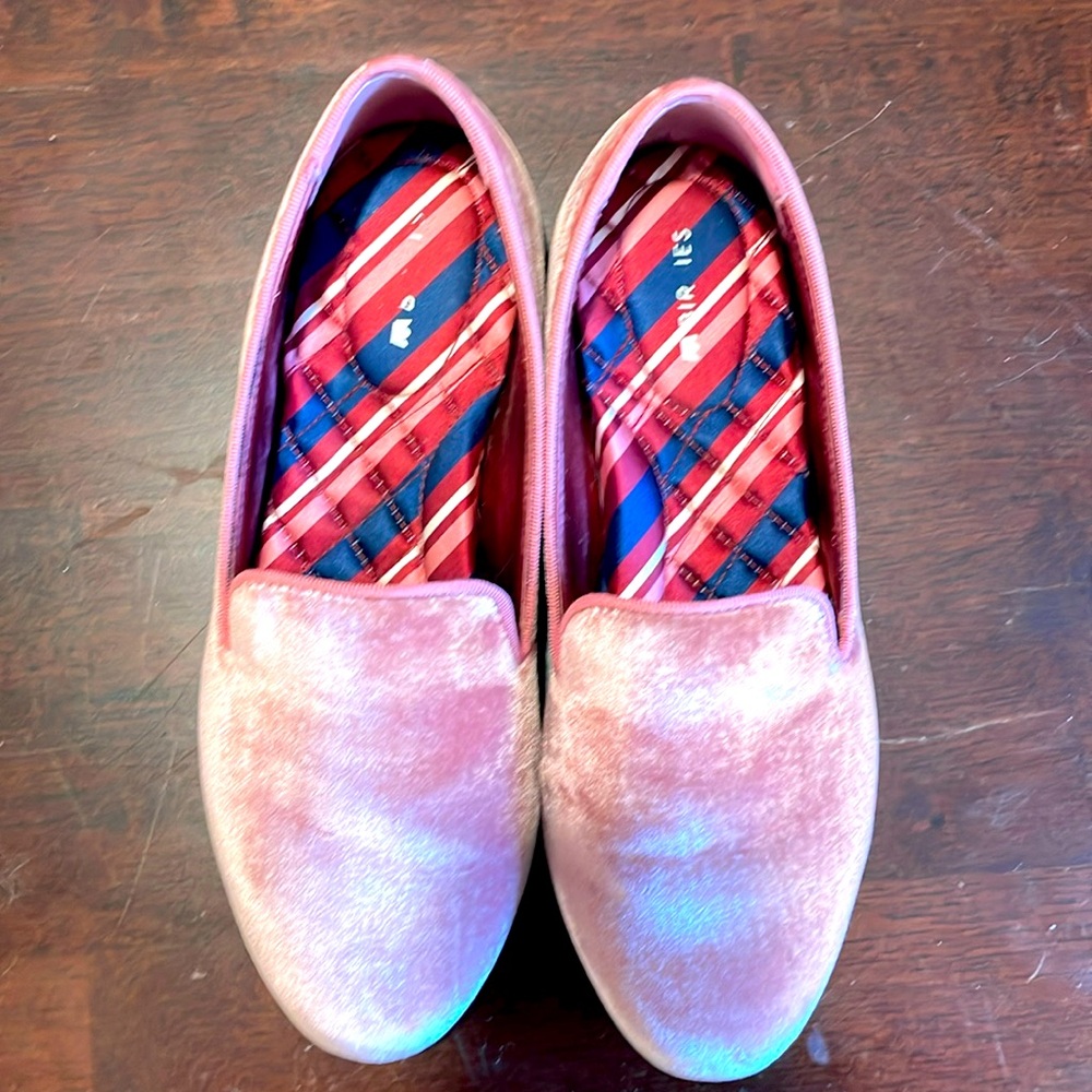 Birdies Women’s The Starling Raspberry Pink Velvet Ballet Flats Loafers Size 6.5